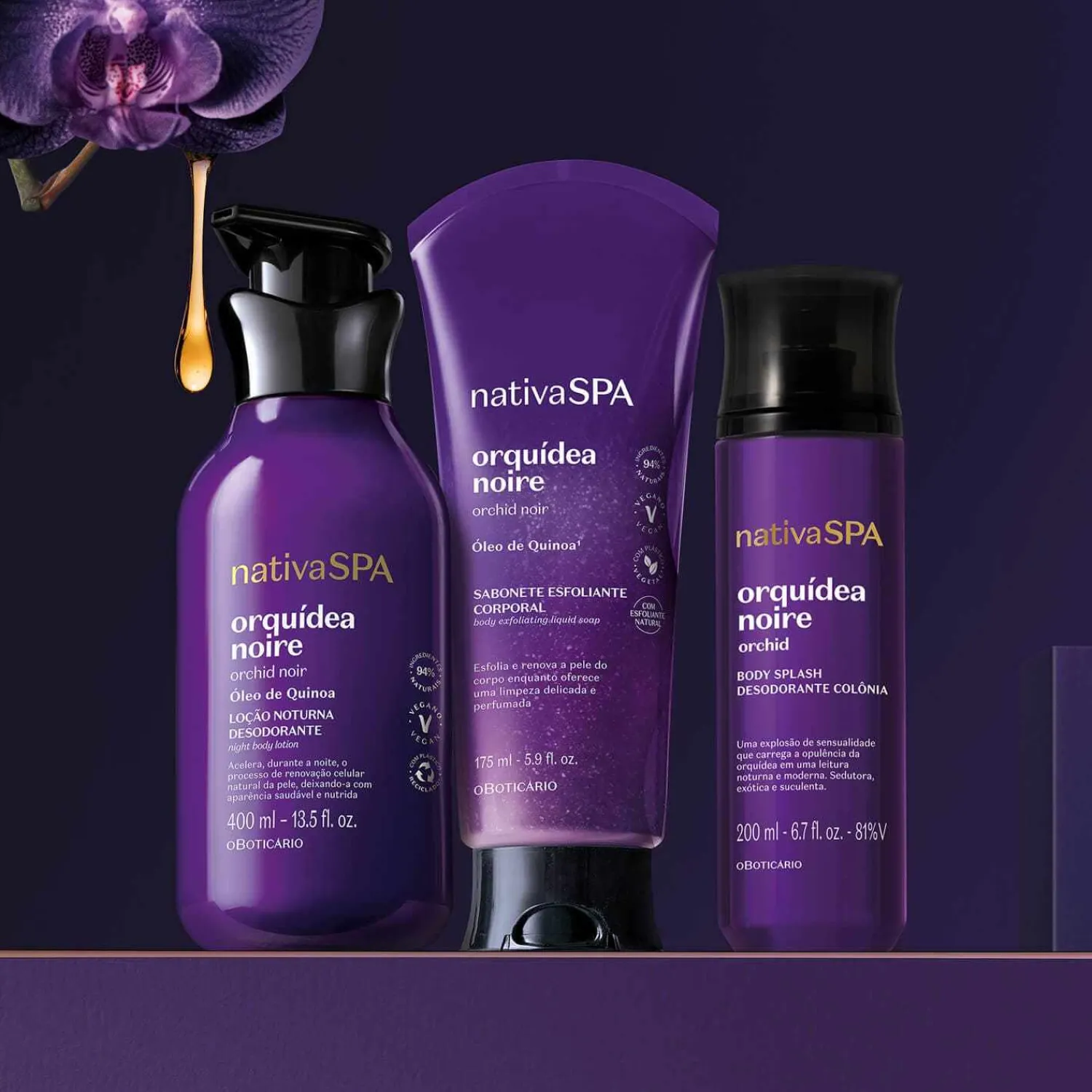 Kits De Cuidado Corporal | Exfoliante Corporales | O Boticário CO Kit cuidado corporal orquidea noire